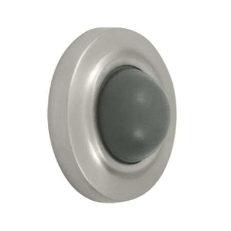 Patioplus 2.37 in. Diameter Convex Flush Bumper- Satin Nickel - Solid PA3857685